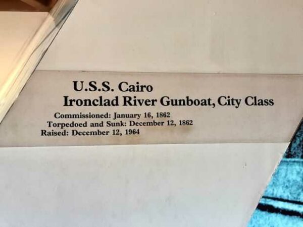 U.S.S. CAIRO IRON CLAD RIVER GUNBOAT TABLET