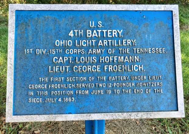 U.S. 4TH BATTERY, OHIO LIGHT ARTILLERY MEMORIAL PLAQUE