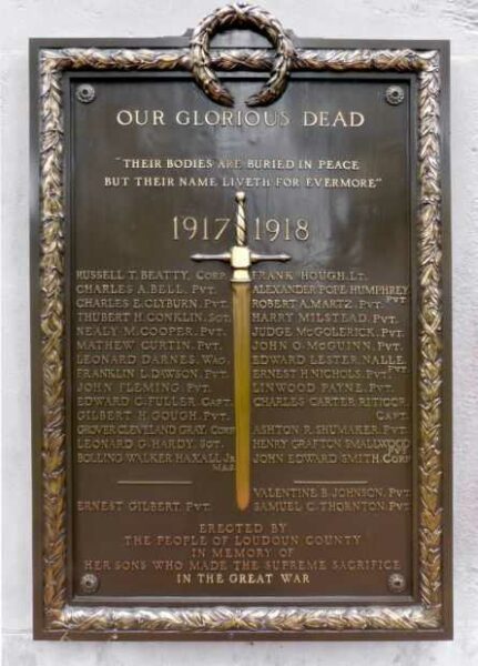 OUR GLORIOUS DEAD WAR MEMORIAL PLAQUE