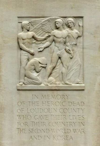 LOUDOUN COUNTY HEROIC DEAD WAR MEMORIAL DEDICATION STONE