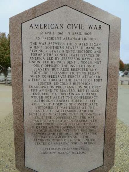 ANDREWS COUNTY VETERANS MEMORIAL STONE A