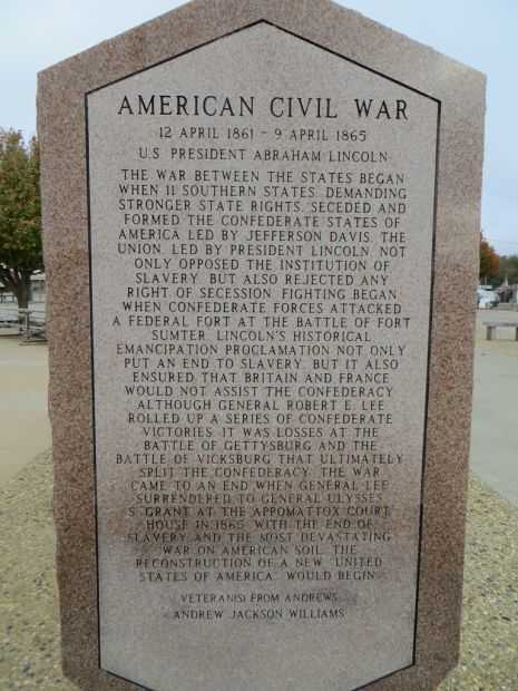 ANDREWS COUNTY VETERANS MEMORIAL STONE A