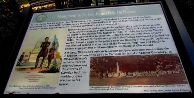 MONUMENT TO LT. COL. JAMES POLK DICKINSON PANEL