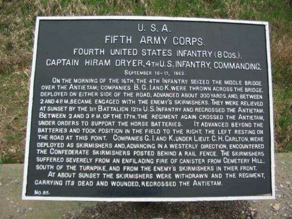 FIFTH ARMY CORPS, FOURTH UNITED STATES INFANTRY WAR MEMORIAL PLAQUE