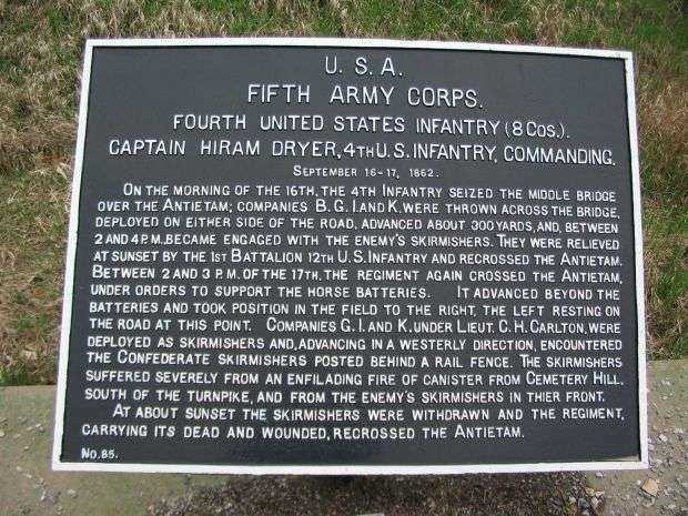 FIFTH ARMY CORPS, FOURTH UNITED STATES INFANTRY WAR MEMORIAL PLAQUE