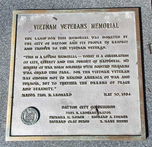 DAYTON VIETNAM VETERANS MEMORIAL PLAQUE