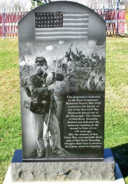MAD RIVER TOWNSHIP CIVIL WAR MEMORIAL FRONT