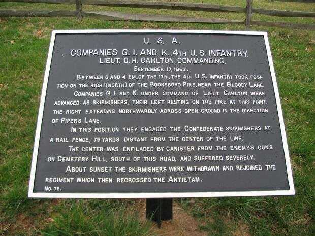 COMPANIES G. I. AND K. 4TH U.S. INFANTRY WAR MEMORIAL PLAQUE