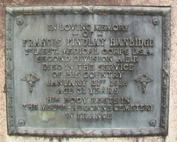 FRANCIS FINDLAY HANBIDGE WAR MEMORIAL PLAQUE