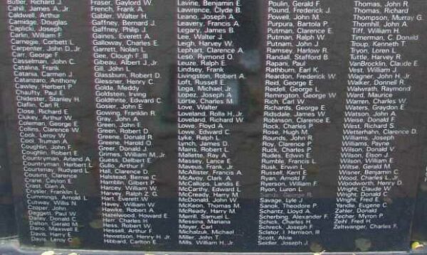 JEFFERSON COUNTY WAR VETERANS MEMORIAL PANEL C