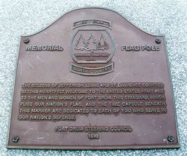 FORT DRUM MEMORIAL FLAG POLE PLAQUE