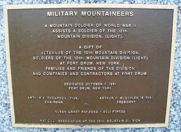 MILITARY MOUNTAINEERS MEMORIAL PLAQUE