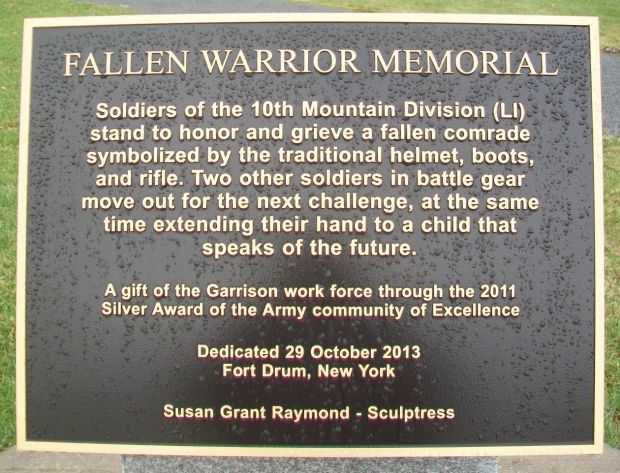 FALLEN WARRIOR MEMORIAL PLAQUE