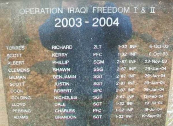 3RD INFANTRY BRIGADE COMBAT TEAM MEMORIAL PANEL A