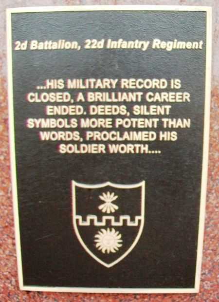 2D BATTALION, 22D INFANTRY REGIMENT MEMORIAL PLAQUE