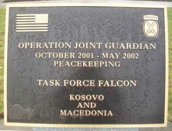 10TH MOUNTAIN DIVISION HEROES WALK MEMORIAL PLAQUE M