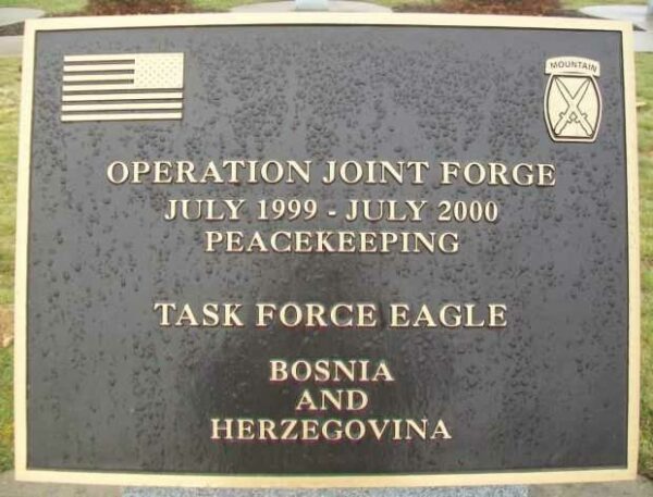 10TH MOUNTAIN DIVISION HEROES WALK MEMORIAL PLAQUE L