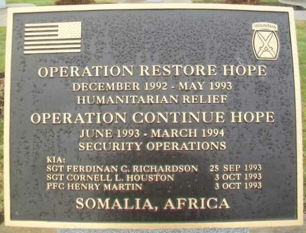 10TH MOUNTAIN DIVISION HEROES WALK MEMORIAL PLAQUE J