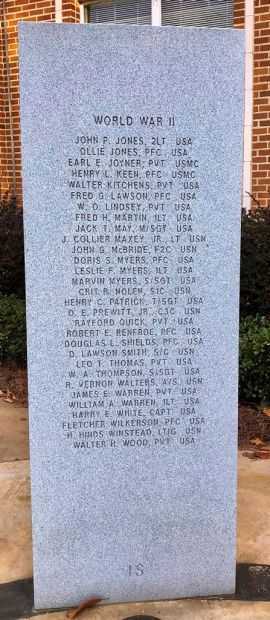 RANKIN COUNTY WAR MEMORIAL PANEL C