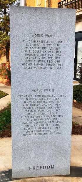 RANKIN COUNTY WAR MEMORIAL PANEL B