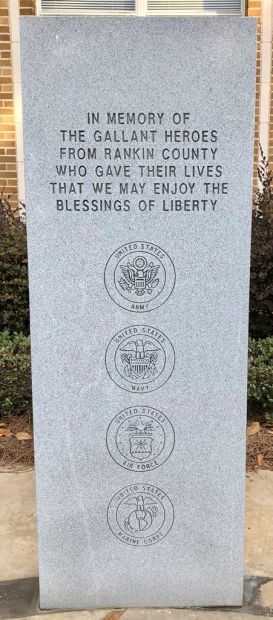 RANKIN COUNTY WAR MEMORIAL PANEL A