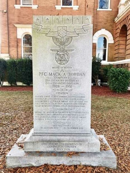 PFC MACK A. JORDAN MEDAL OF HONOR MEMORIAL