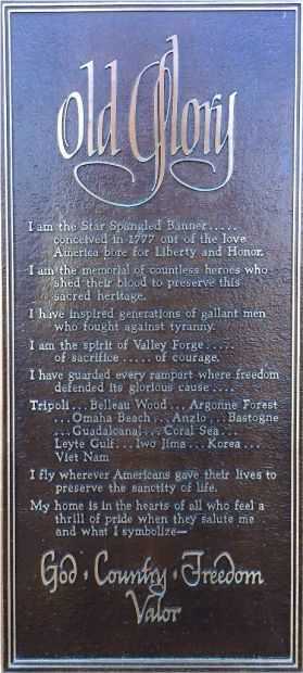 OLD GLORY MEMORY PLAQUE