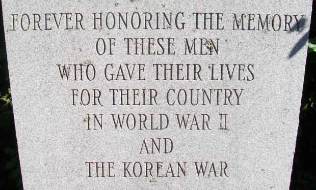 AUGUSTA, ME WORLD WAR II AND KOREAN WAR MEMORIAL DEDICATION STONE