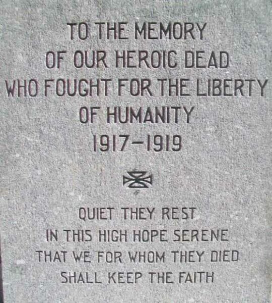 AUGUSTA, ME WORLD WAR I MEMORIAL DEDICATION STONE