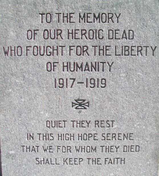 AUGUSTA, ME WORLD WAR I MEMORIAL DEDICATION STONE