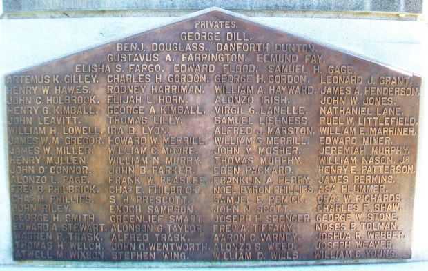 CITY OF AUGUSTA WAR FOR THE UNION MEMORIAL PLAQUE C