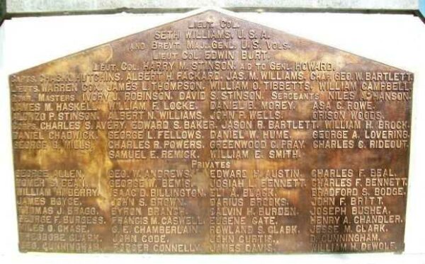 CITY OF AUGUSTA WAR FOR THE UNION MEMORIAL PLAQUE B