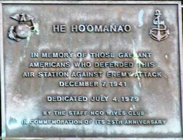 HE HO’OMANA’O WAR MEMORIAL PLAQUE