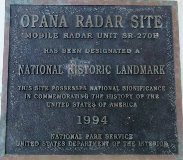 OPANA RADAR SITE MEMORIAL PLAQUE