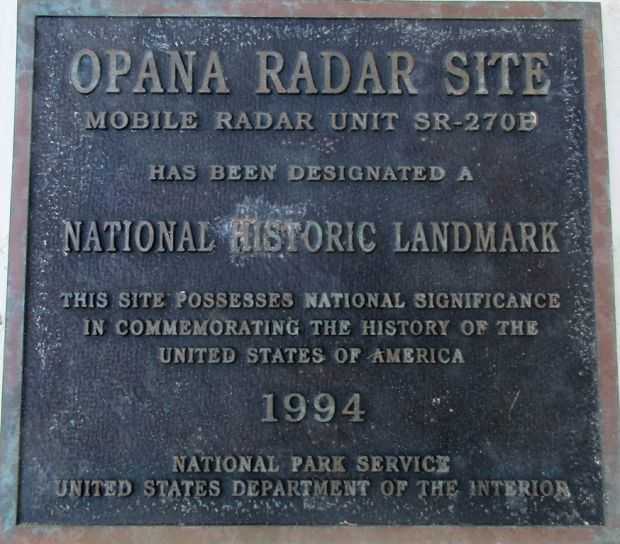 OPANA RADAR SITE MEMORIAL PLAQUE