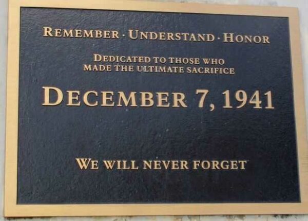 USS ARIZONA ANCHOR MEMORIAL PLAQUE C