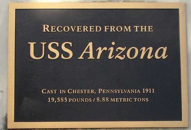 USS ARIZONA ANCHOR MEMORIAL PLAQUE B