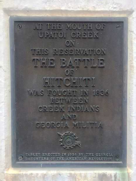 THE BATTLE OF HITCHITI WAR MEMORIAL PLAQUE A