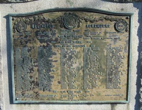 ELLINGTON REMEMBERS WAR MEMORIAL PLAQUE A