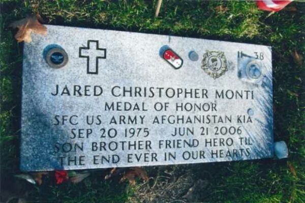 JARED CHRISTOPHER MONTI MEDAL OF HONOR MEMORIAL GRAVE STONE