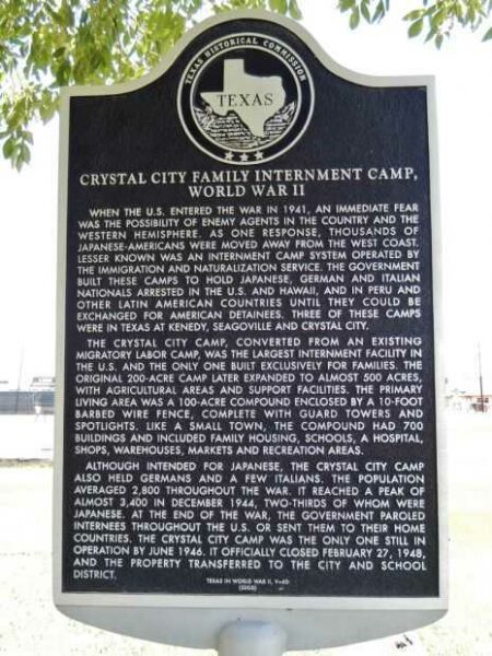 CRYSTAL CITY FAMILY INTERNMENT CAMP MEMORIAL MARKER