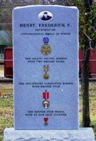HENRY, FREDERICK F. MEDAL OF HONOR WAR MEMORIAL
