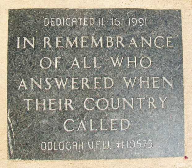OOLOGAH V.F.W. #10575 VETERANS MEMORIAL TABLET