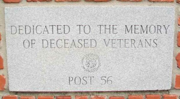 POST 56 VETERANS MEMORIAL TABLET