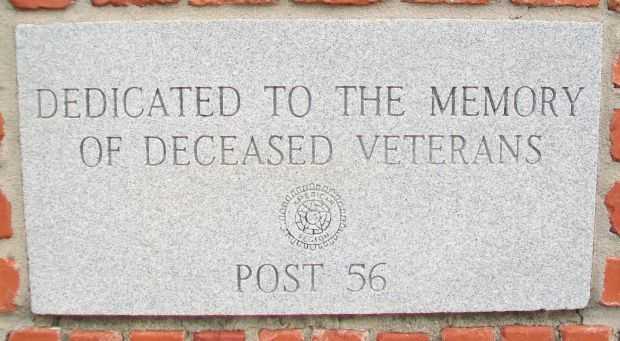 POST 56 VETERANS MEMORIAL TABLET