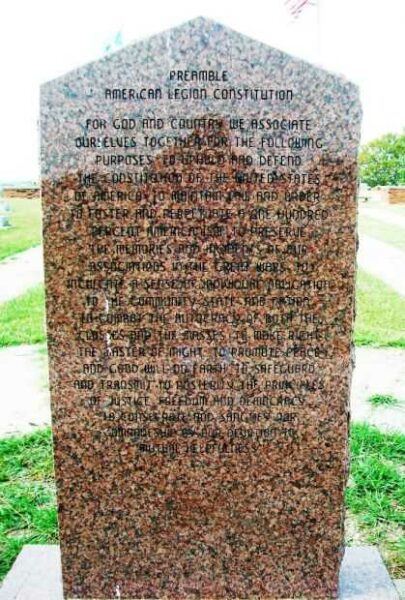 FIRST HASKELL CASUALTIES WAR MEMORIAL BACK