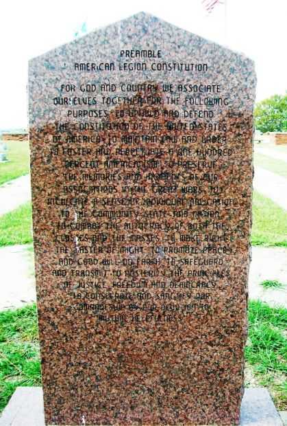 FIRST HASKELL CASUALTIES WAR MEMORIAL BACK