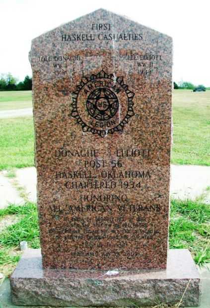 FIRST HASKELL CASUALTIES WAR MEMORIAL FRONT