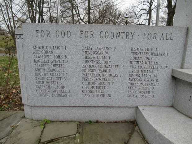 TARRYTOWN WORLD WAR II MEMORIAL LEFT STONE