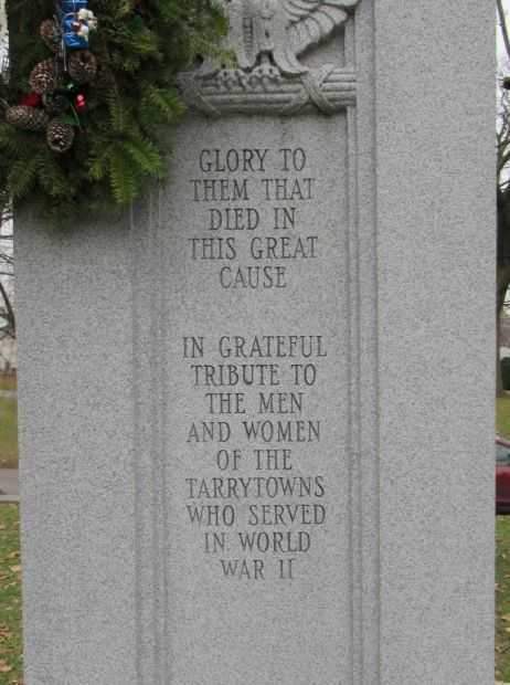 TARRYTOWN WORLD WAR II MEMORIAL CENTER STONE